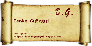 Denke Györgyi névjegykártya